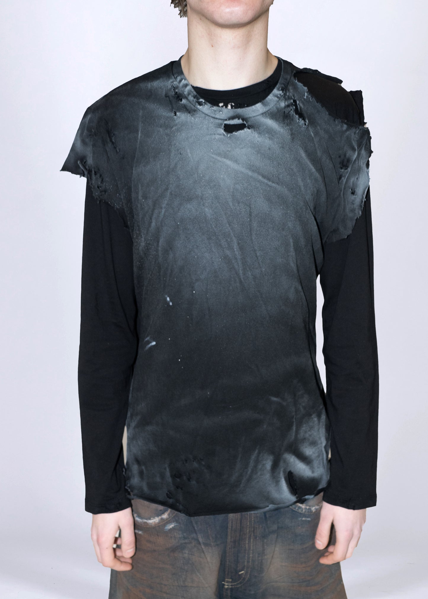 [Basics line] layered homeless tee