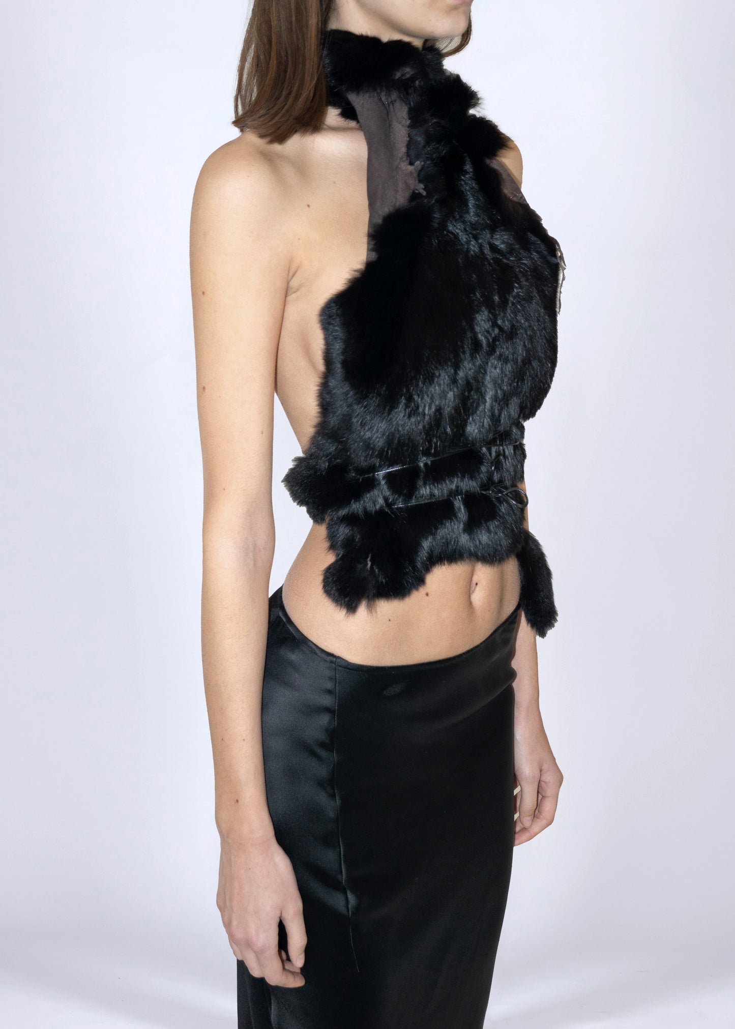 Black fur top