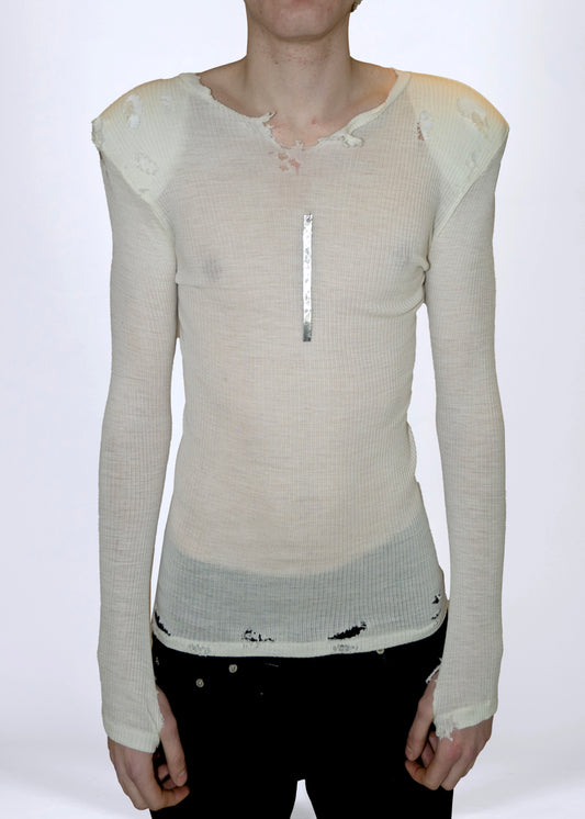 [Basics line] unisex padded shoulders tee